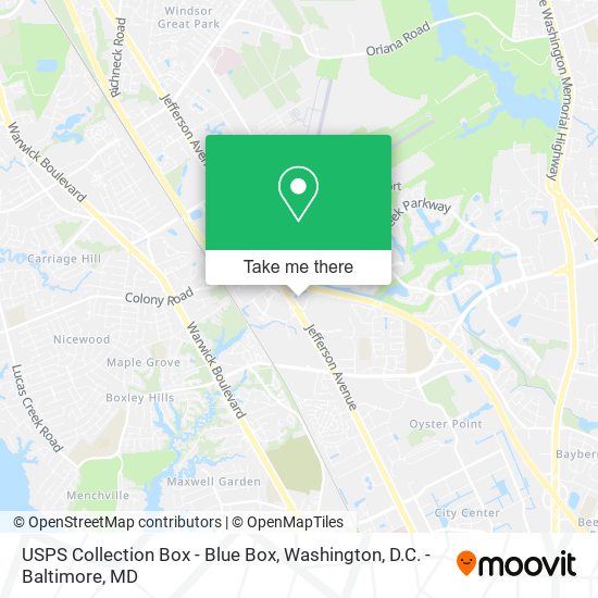 USPS Collection Box - Blue Box map