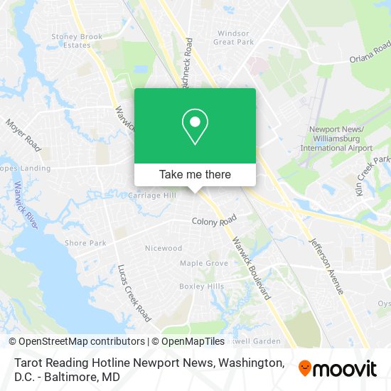 Tarot Reading Hotline Newport News map