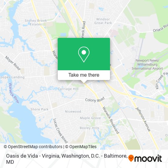 Oasis de Vida - Virginia map