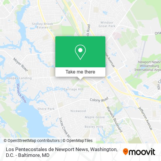 Los Pentecostales de Newport News map