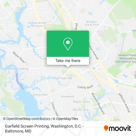 Garfield Screen Printing map