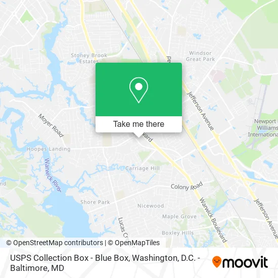 USPS Collection Box - Blue Box map