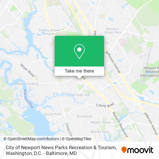 City of Newport News Parks Recreation & Tourism map