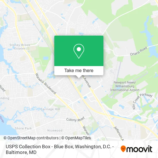 USPS Collection Box - Blue Box map