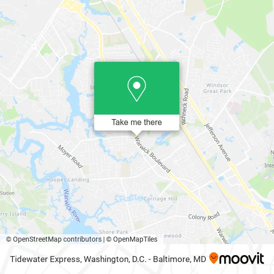 Tidewater Express map