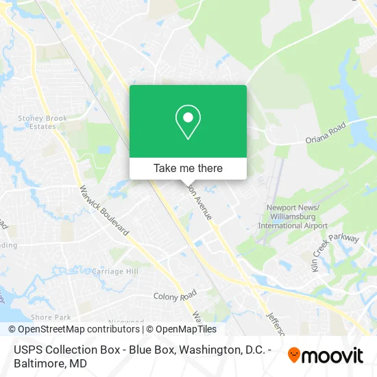 USPS Collection Box - Blue Box map