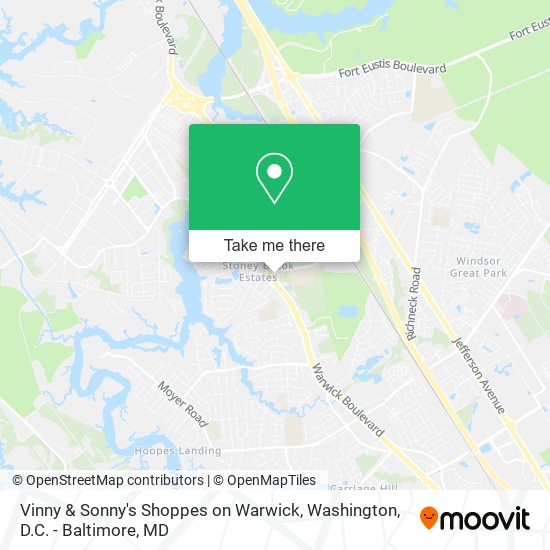 Vinny & Sonny's Shoppes on Warwick map