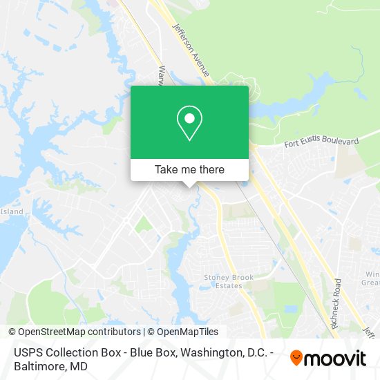 Mapa de USPS Collection Box - Blue Box