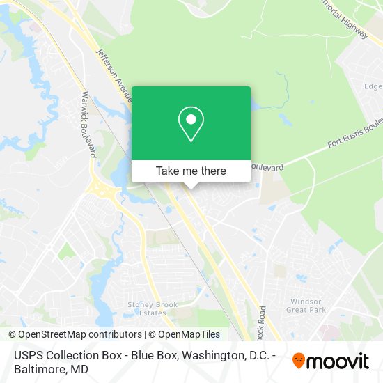 Mapa de USPS Collection Box - Blue Box