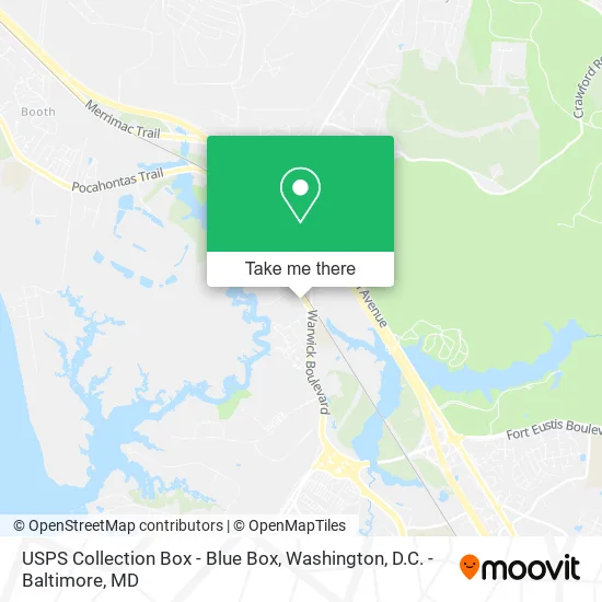 USPS Collection Box - Blue Box map