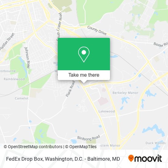 FedEx Drop Box map