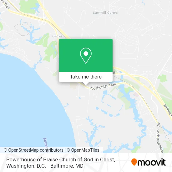 Powerhouse of Praise Church of God in Christ map