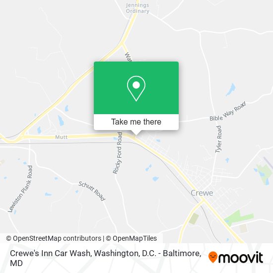 Crewe's Inn Car Wash map
