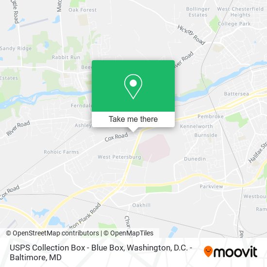 USPS Collection Box - Blue Box map