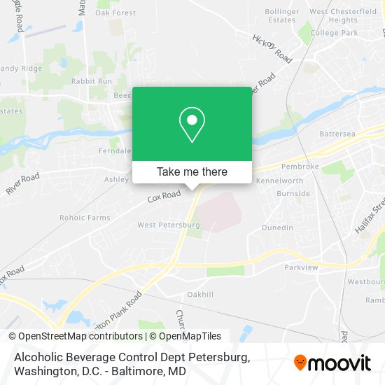 Alcoholic Beverage Control Dept Petersburg map