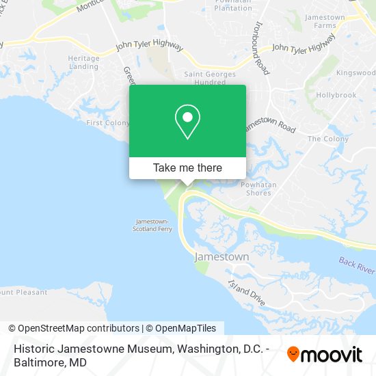Historic Jamestowne Museum map