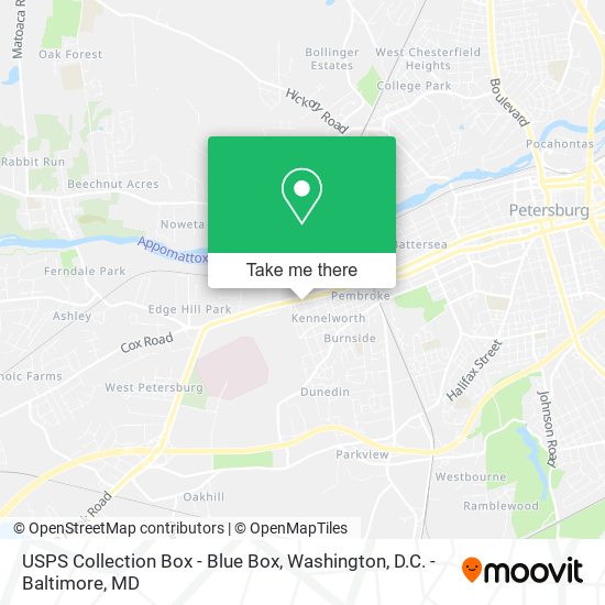 Mapa de USPS Collection Box - Blue Box