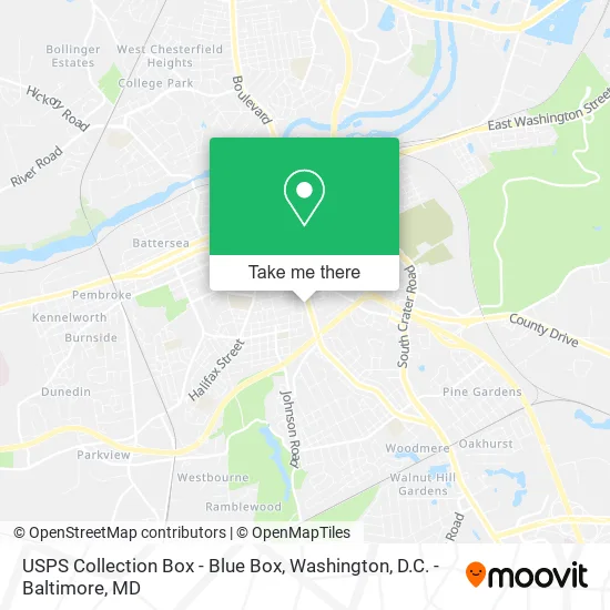 Mapa de USPS Collection Box - Blue Box