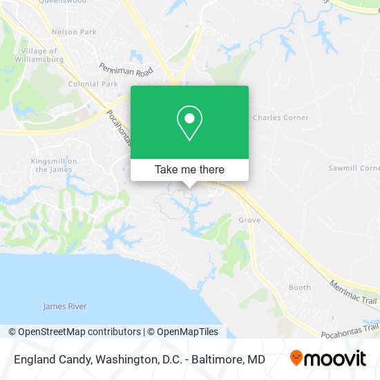 How To Get To England Candy In James City County By Bus Or Train?