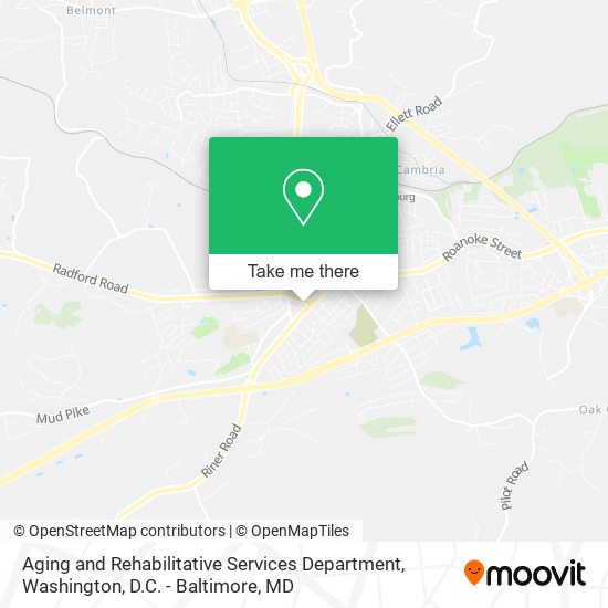 Aging and Rehabilitative Services Department map