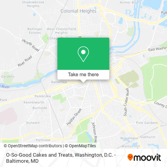 O-So-Good Cakes and Treats map