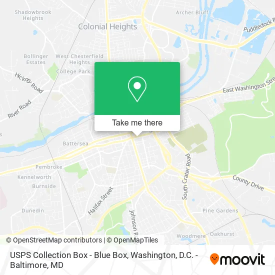 USPS Collection Box - Blue Box map