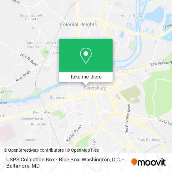 USPS Collection Box - Blue Box map