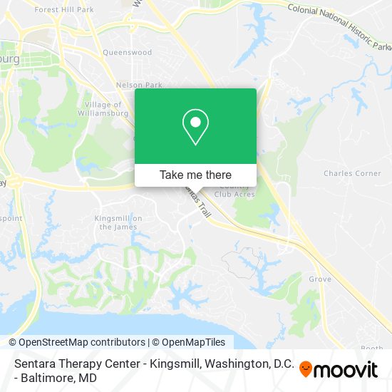 Sentara Therapy Center - Kingsmill map