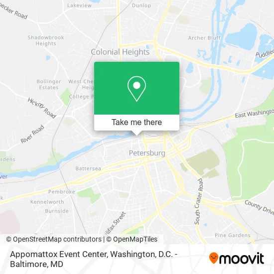 Mapa de Appomattox Event Center