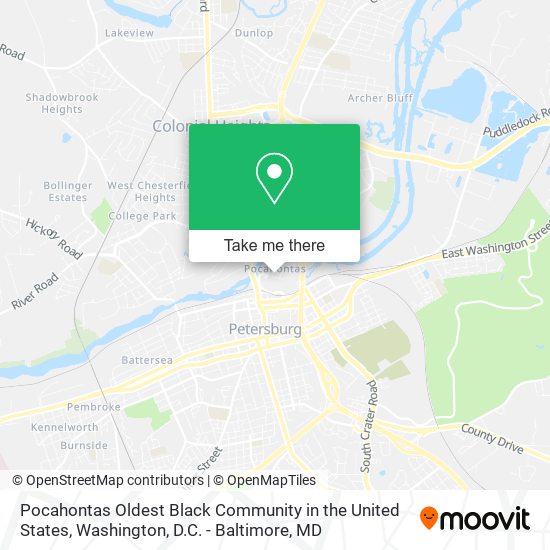 Pocahontas Oldest Black Community in the United States map