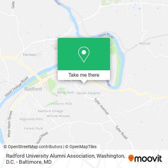 Mapa de Radford University Alumni Association