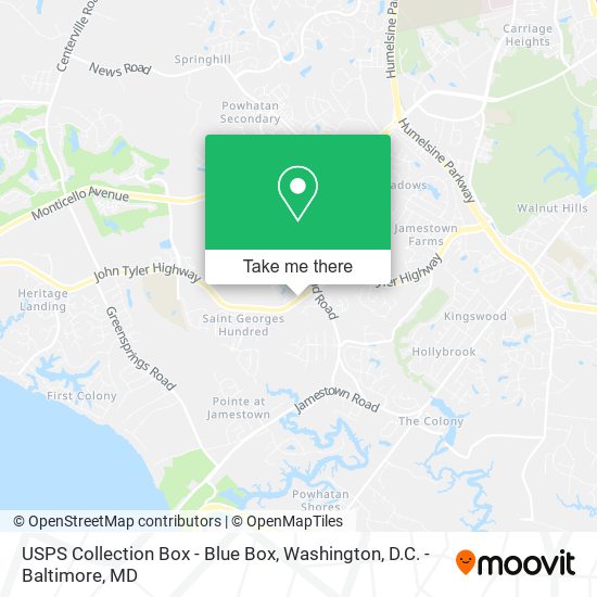 USPS Collection Box - Blue Box map