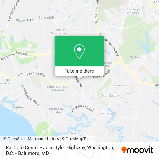 Rai Care Center - John Tyler Highway map