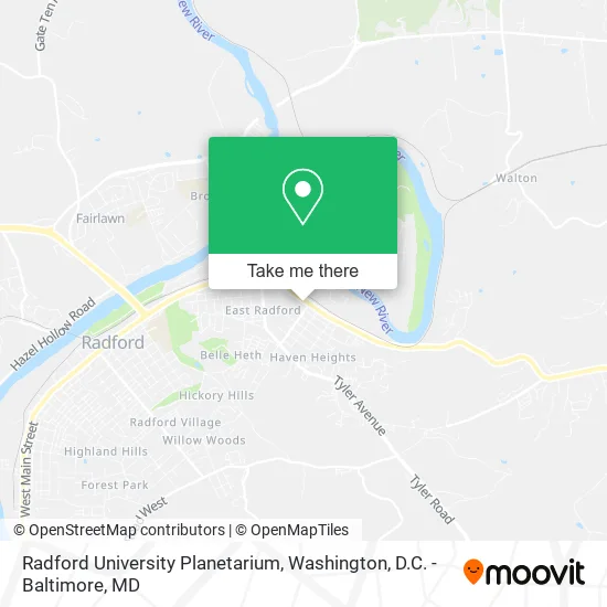 Radford University Planetarium map