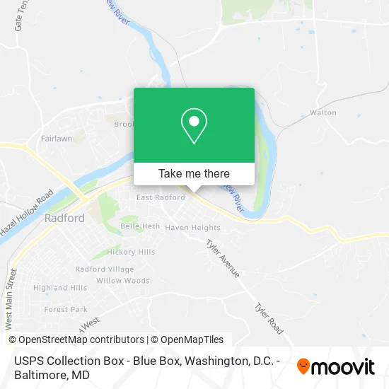 USPS Collection Box - Blue Box map