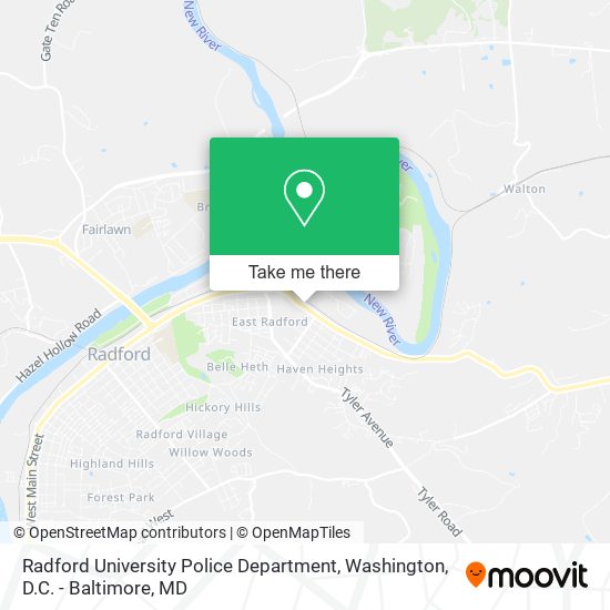 Mapa de Radford University Police Department