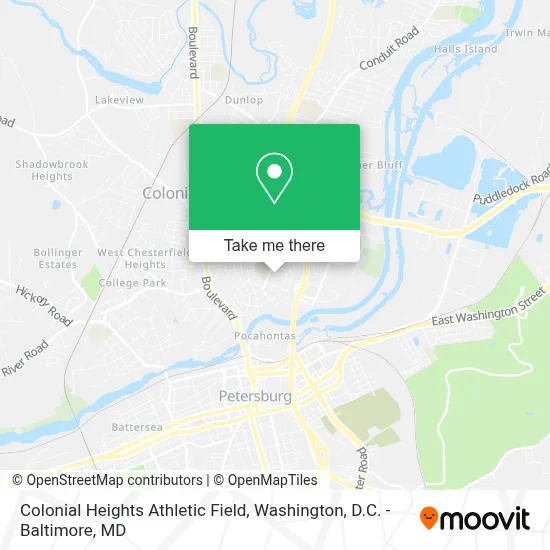 Colonial Heights Athletic Field map