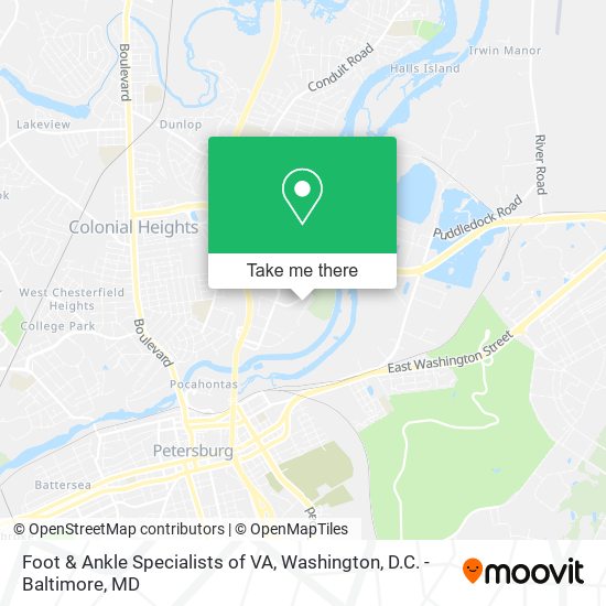 Foot & Ankle Specialists of VA map