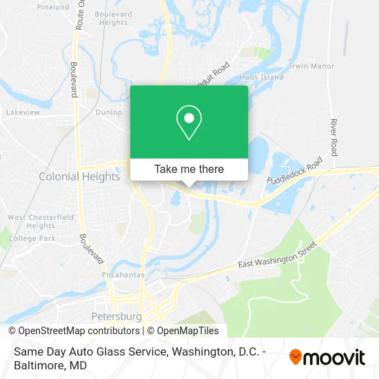 Same Day Auto Glass Service map