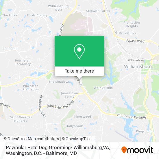 Mapa de Pawpular Pets Dog Grooming- Williamsburg,VA