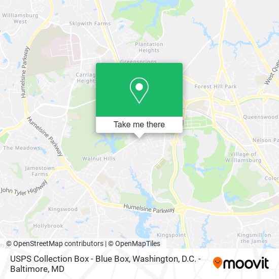 Mapa de USPS Collection Box - Blue Box