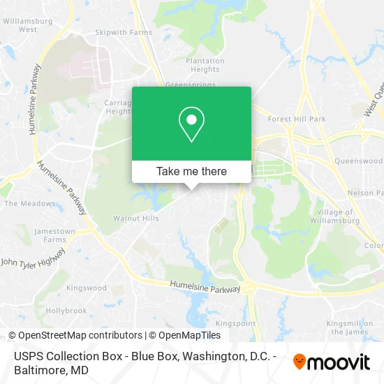 USPS Collection Box - Blue Box map