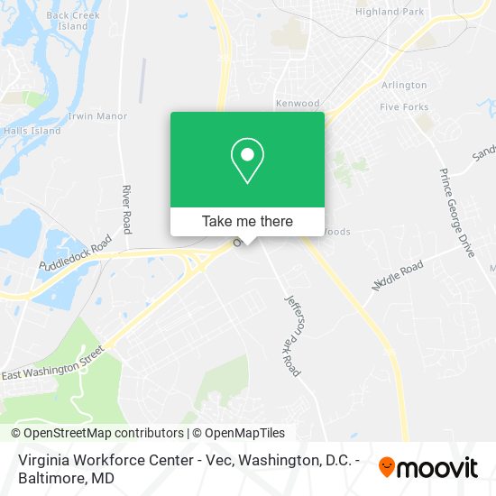 Virginia Workforce Center - Vec map