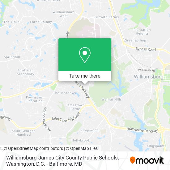Mapa de Williamsburg-James City County Public Schools