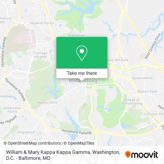 William & Mary Kappa Kappa Gamma map