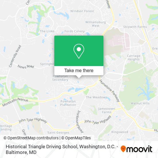 Mapa de Historical Triangle Driving School