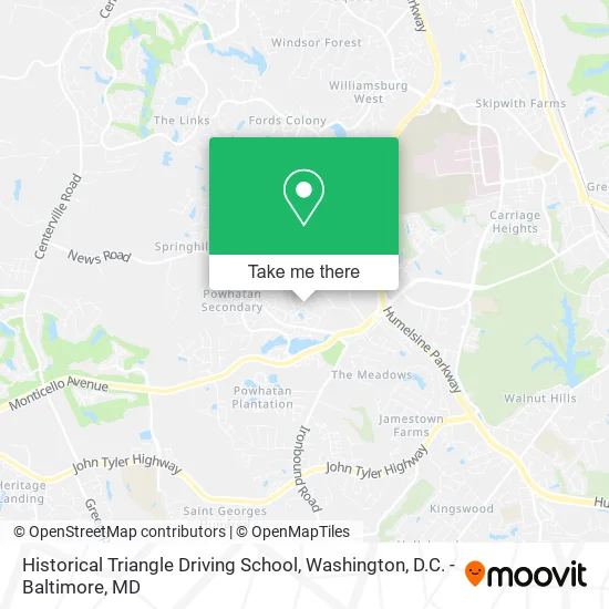 Mapa de Historical Triangle Driving School