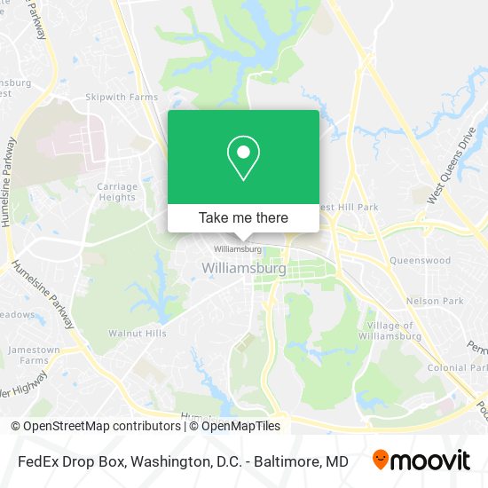 FedEx Drop Box map