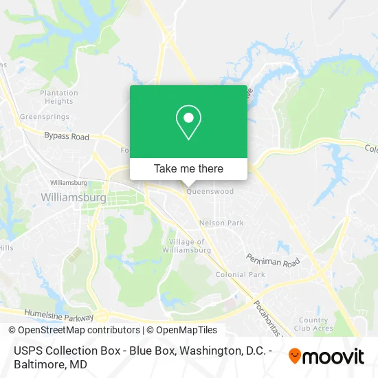 USPS Collection Box - Blue Box map