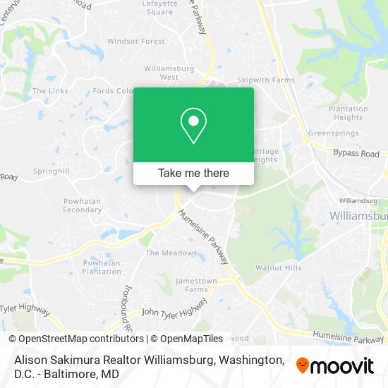 Alison Sakimura Realtor Williamsburg map